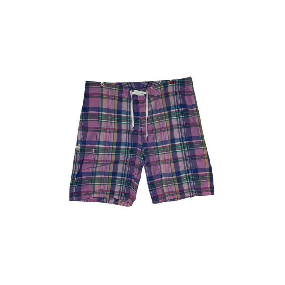 Polo Ralph Lauren Men's Board Shorts Preppy Swim Trunks Plaid Colorful Size 34